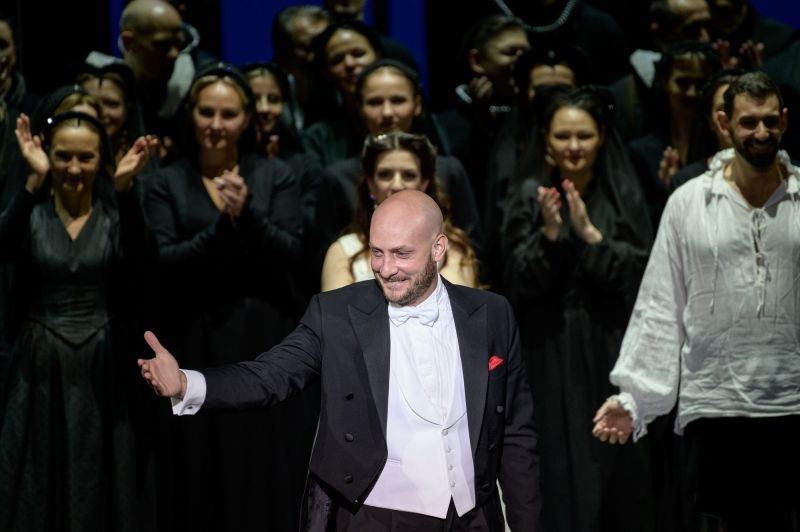 Operos „Ana Bolena“ pastatymo muzikos vadovas, teatro Operos meno vadovas Sesto Quatrini. Martyno Aleksos nuotrauka