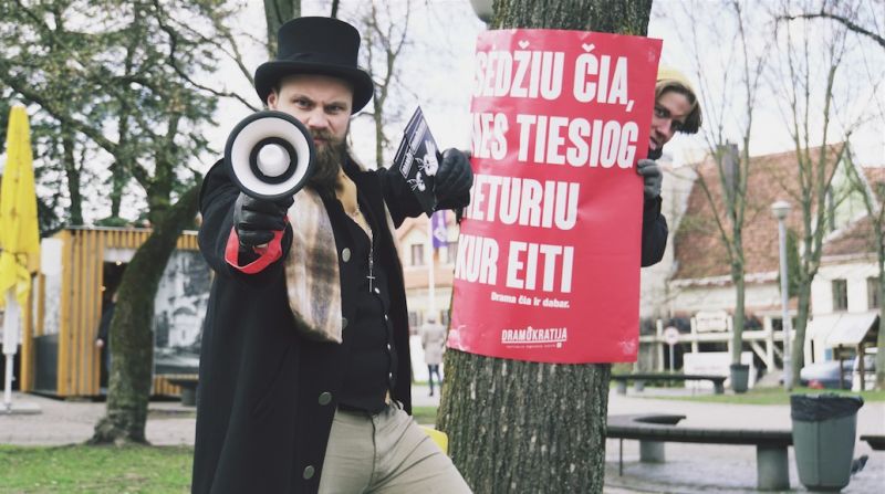 Protesto akcijos akimirka. Rengėjų archyvo nuotrauka