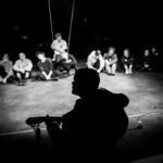 Akimirka iš spektaklio
„Kankinys“ repeticijos, režisierius Agnius Jankevičius (Vilniaus senasis teatras, 2024). Arvydo Gudo nuotrauka
