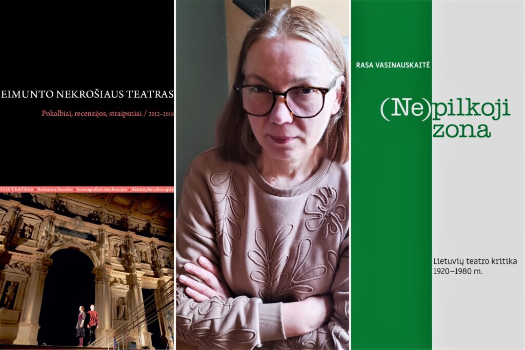 Knygų viršeliai ir jų autorė - teatrologė Rasa Vasinauskaitė. Karinos Metrikytės fotomontažas