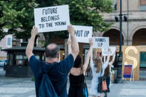 Akimirka iš šokio vyksmo „Hands up“, autorė Agnietė Lisičkinaitė. Pietro Bertoros nuotrauka