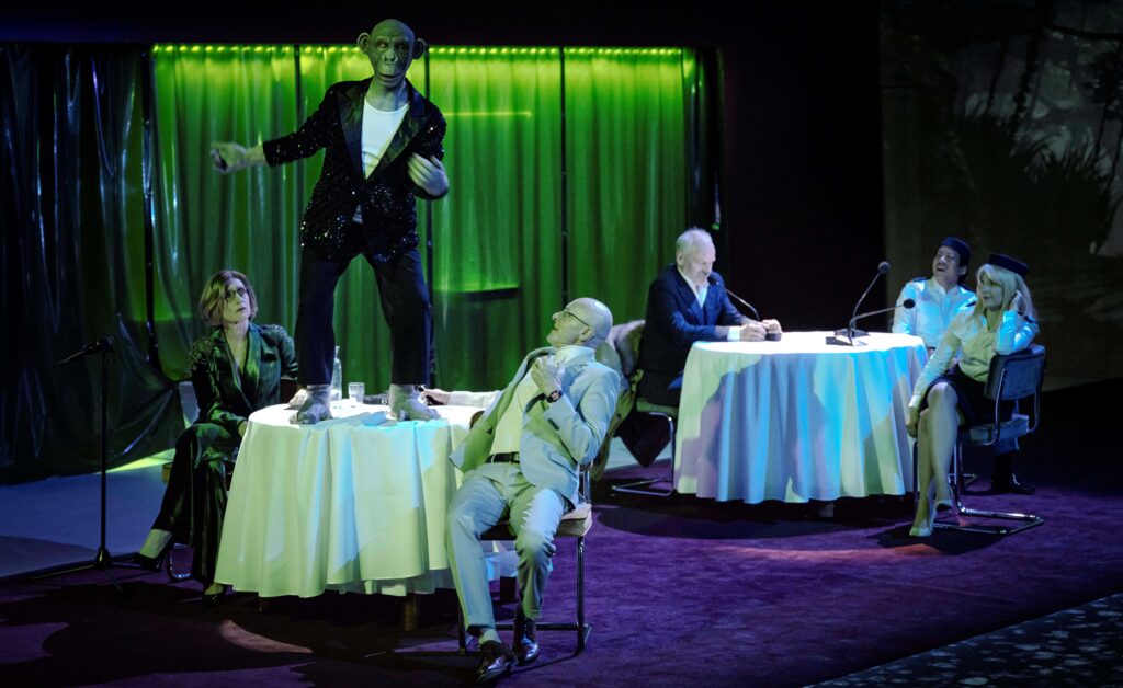 Scena iš spektaklio „Elizabeta Kostelo: septynios paskaitos ir penkios pasakos su moralu“, režisierius Krzysztofas Warlikowskis. Nuotrauka iš festivalio organizatorių archyvo