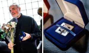 „Teksto rakto“ laureatas - menotyrininkas dr. Helmutas Šabasevičius. MF fotomontažas iš Dainiaus Putino / SMKA archyvo nuotraukų